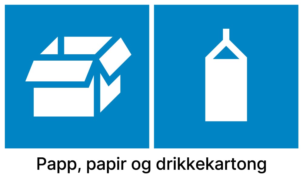 Sorteringsmerke for papp, papir og drikkekartong